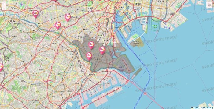 東京都の愛の家の施設地図