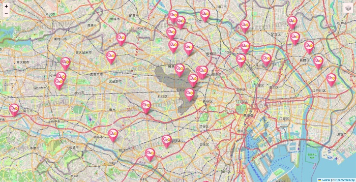 東京都の愛の家の施設地図