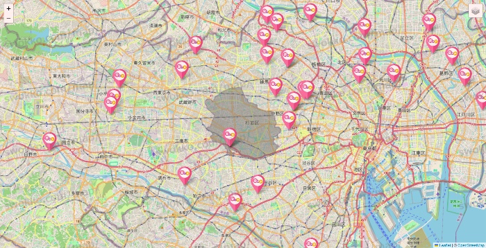 東京都の愛の家の施設地図