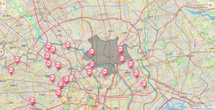 東京都の愛の家の施設地図