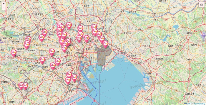東京都の愛の家の施設地図