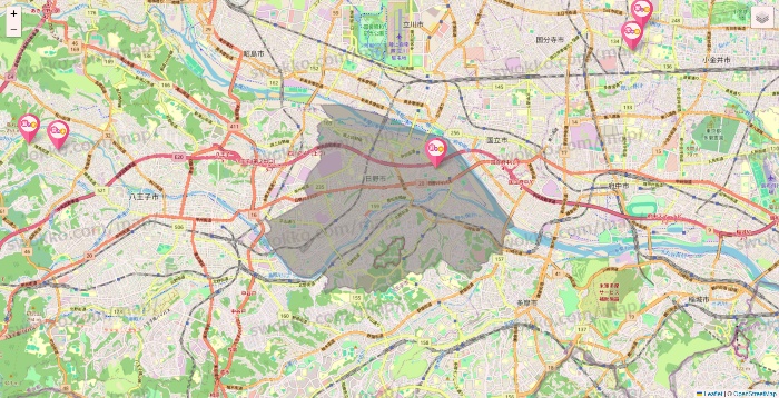 東京都の愛の家の施設地図