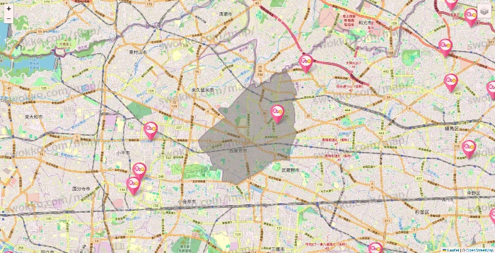 東京都の愛の家の施設地図