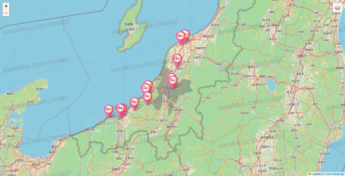 新潟県の愛の家の施設地図