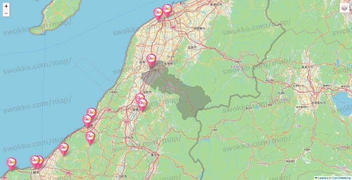 新潟県の愛の家の施設地図