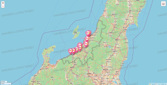 新潟県の愛の家の施設地図