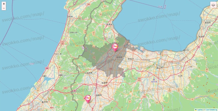 富山県の愛の家の施設地図