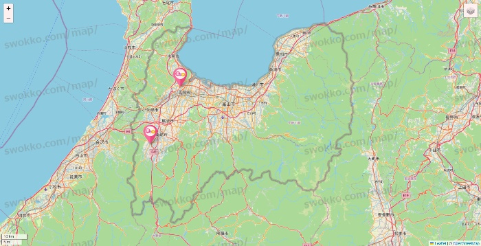 富山県の愛の家の施設地図