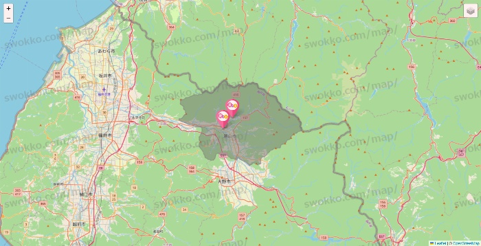 福井県の愛の家の施設地図