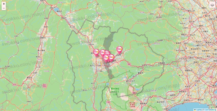 山梨県の愛の家の施設地図