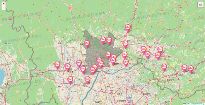 岐阜県の愛の家の施設地図