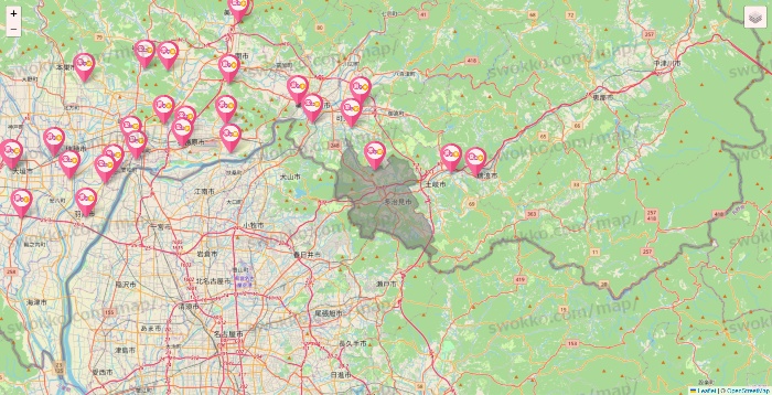 岐阜県の愛の家の施設地図