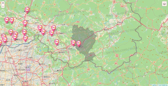 岐阜県の愛の家の施設地図