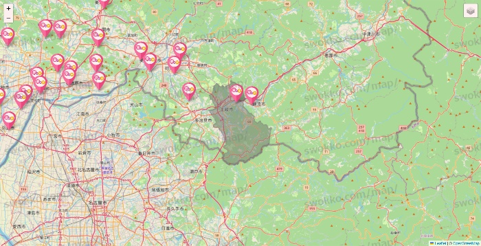 岐阜県の愛の家の施設地図