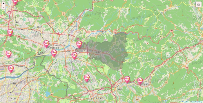 岐阜県の愛の家の施設地図