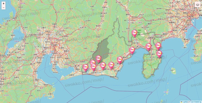 静岡県の愛の家の施設地図