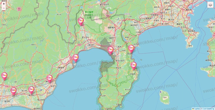 静岡県の愛の家の施設地図