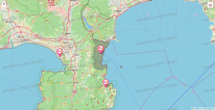 静岡県の愛の家の施設地図