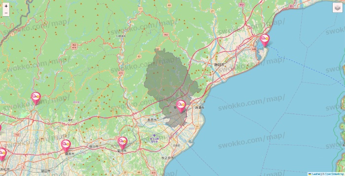 静岡県の愛の家の施設地図