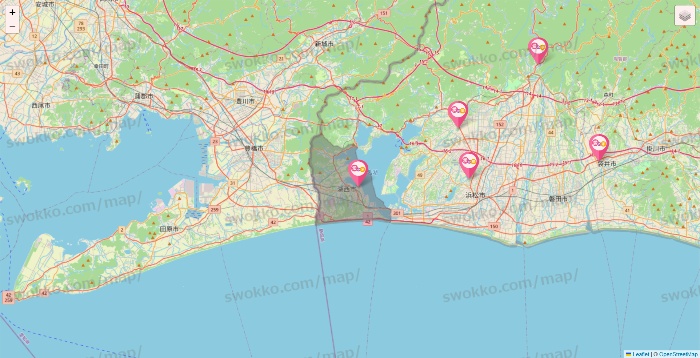 静岡県の愛の家の施設地図