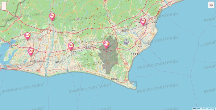 静岡県の愛の家の施設地図