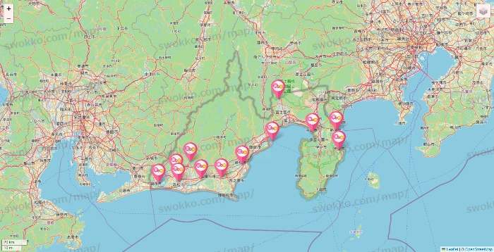 静岡県の愛の家の施設地図