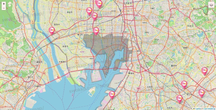 愛知県の愛の家の施設地図