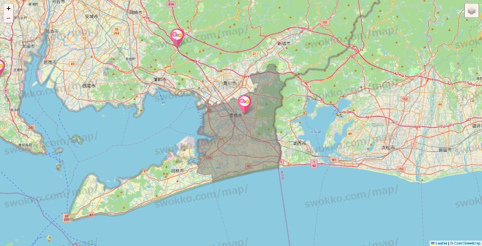 愛知県の愛の家の施設地図