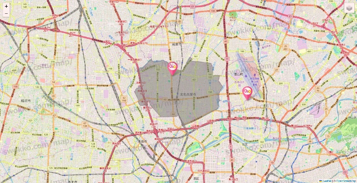 愛知県の愛の家の施設地図
