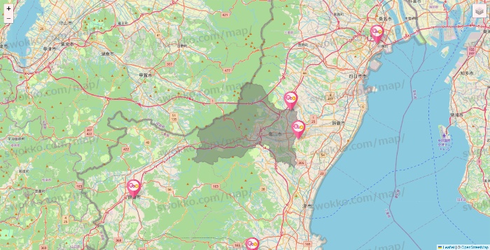 三重県の愛の家の施設地図