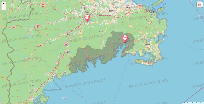 三重県の愛の家の施設地図