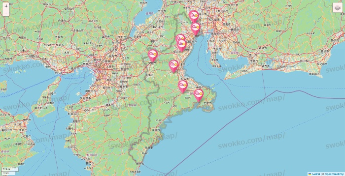三重県の愛の家の施設地図