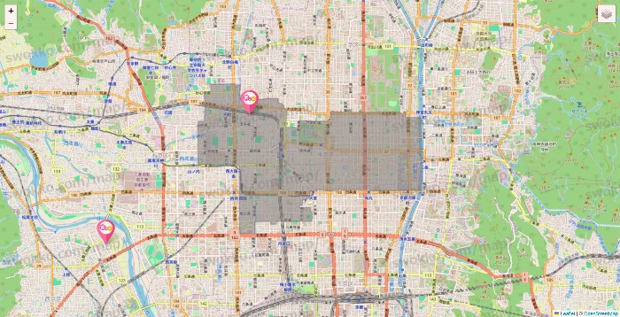 京都府の愛の家の施設地図