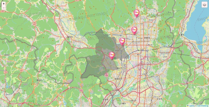 京都府の愛の家の施設地図