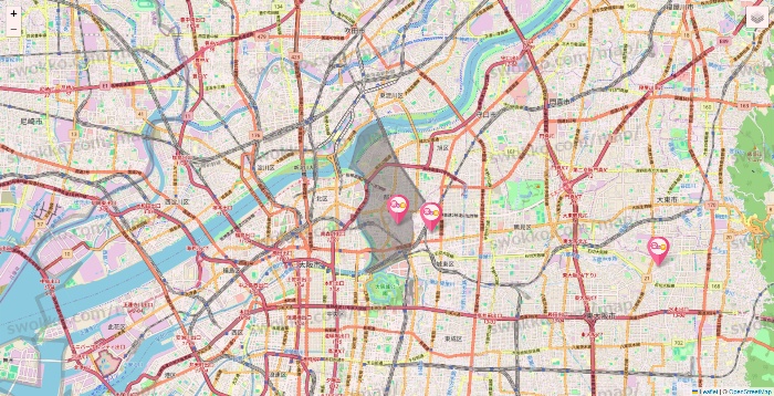 大阪府の愛の家の施設地図