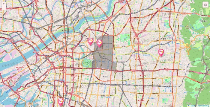 大阪府の愛の家の施設地図