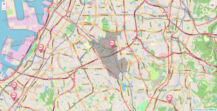 大阪府の愛の家の施設地図