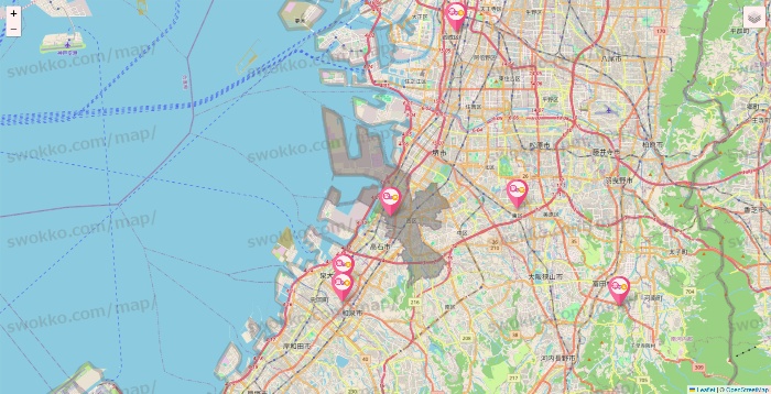 大阪府の愛の家の施設地図
