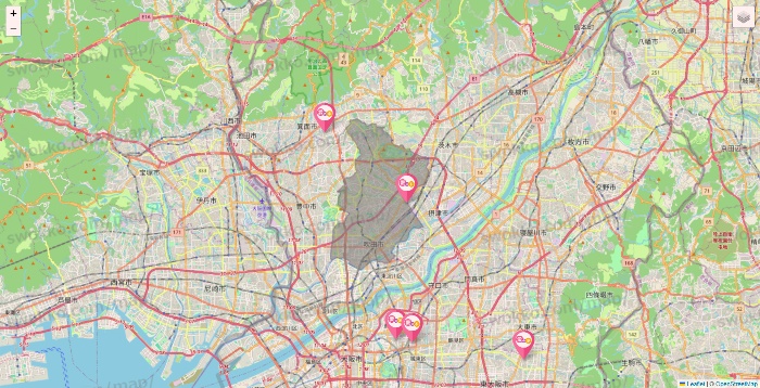 大阪府の愛の家の施設地図