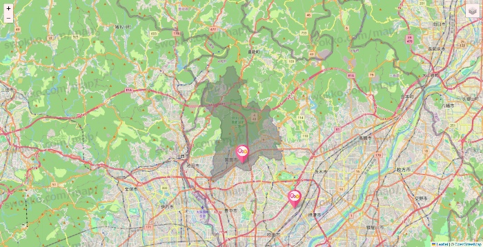 大阪府の愛の家の施設地図