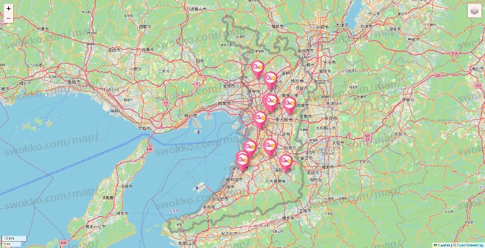 大阪府の愛の家の店舗地図