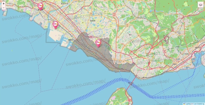 兵庫県の愛の家の施設地図