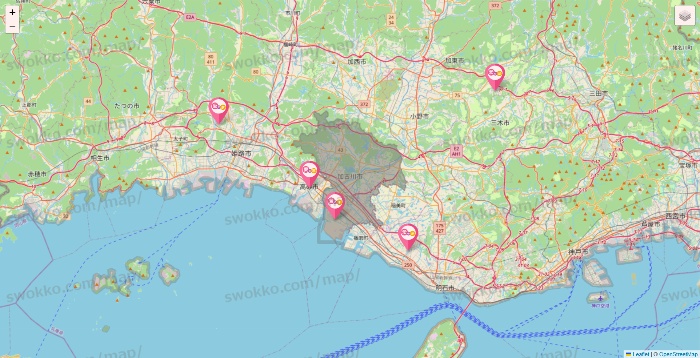 兵庫県の愛の家の施設地図