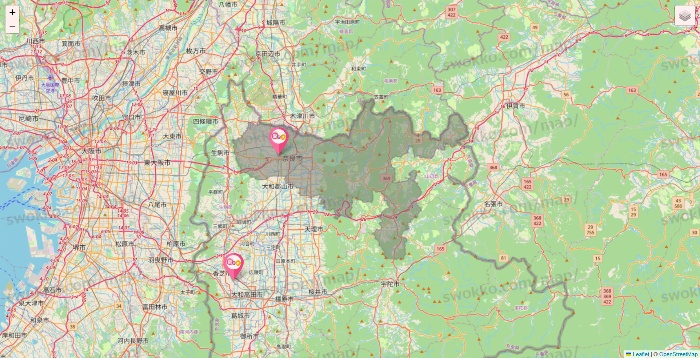 奈良県の愛の家の施設地図