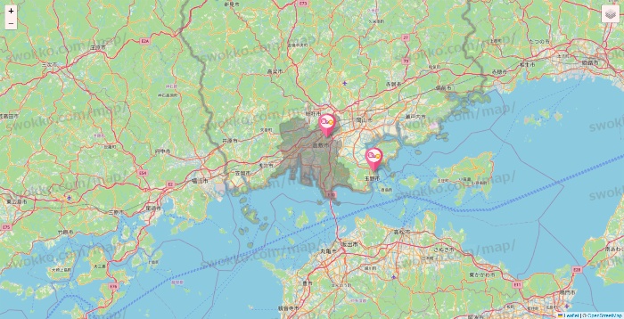 岡山県の愛の家の施設地図