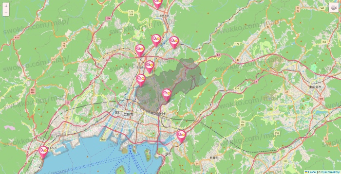 広島県の愛の家の施設地図