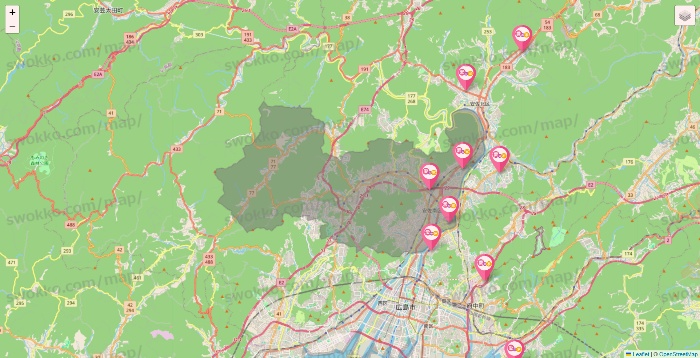 広島県の愛の家の施設地図