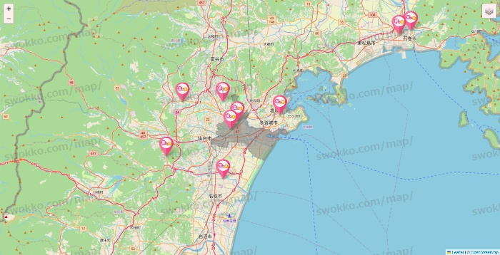宮城県の愛の家の施設地図