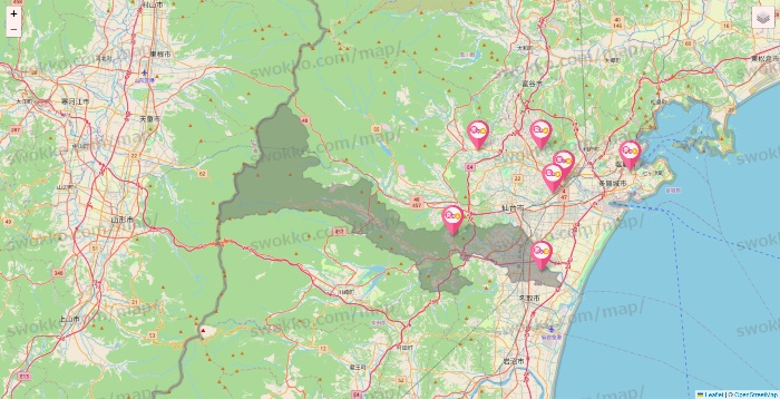 宮城県の愛の家の施設地図