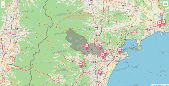 宮城県の愛の家の施設地図